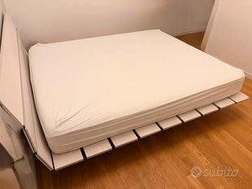 Letto design Tadao bianco + materasso Flou 170x200