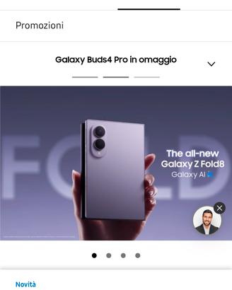 Samsung Z Fold 8 nuovo da sito samsung 