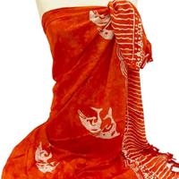 Pareo copricostume mare viscosa delfini arancione