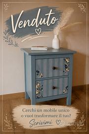 Comodino Hemnes Ikea restaurato a mano
