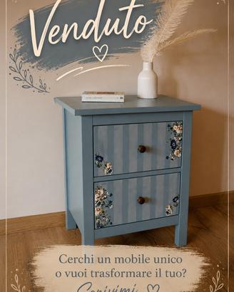 Comodino Hemnes Ikea restaurato a mano