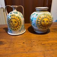 Coppia vasi Torcivia Todaro maioliche sole sorride