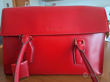 Borsa rossa Jil Sander in vera pelle