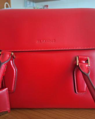 Borsa rossa Jil Sander in vera pelle