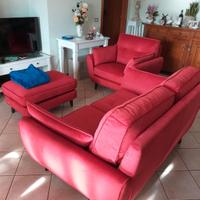 Divano+poltrona+pouf,rossi-Poltronesofà-Perfetti