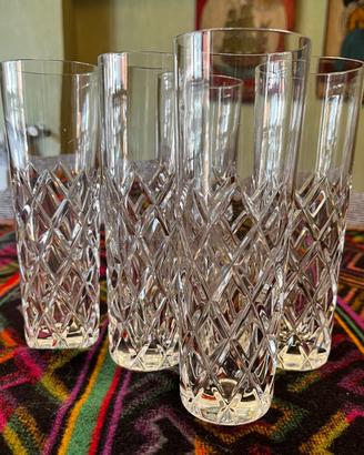 Set 5 Bicchieri Highball Cristallo Pesante Vintage