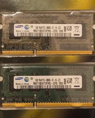 RAM DDR3 Notebook Samsung - Banchi 2GB   1GB