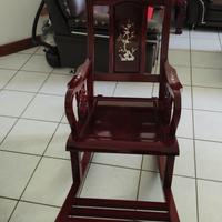 Sedia a dondolo legno massello intarsio madreperl