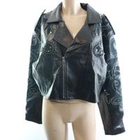 GIACCA CHIODO PELLE SANDRO 40 S NUOVA