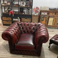 Poltrona Chesterfield Club – Vera pelle bordeaux