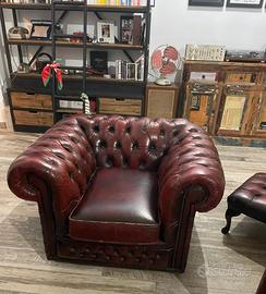 Poltrona Chesterfield Club – Vera pelle bordeaux