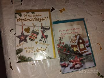 2 biglietti auguri, con buste