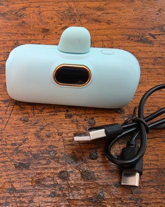 Power Bank Portatile a Capsula 5000 mAh USB-C