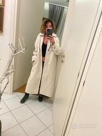 Cappotto lungo color panna