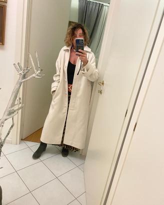 Cappotto lungo color panna