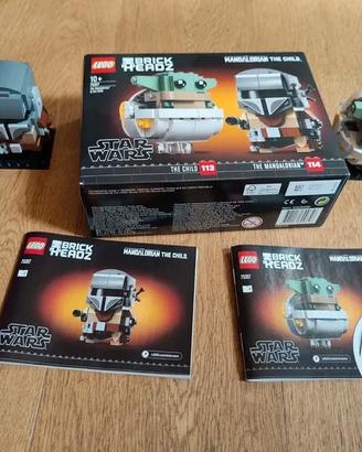 Lego brickheadz 75317 il mandaloriano e il bambino