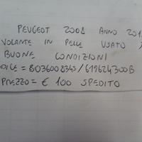 Volante in pelle peugeot 2008 del 2018