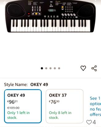 Tastiera musicale portatile pianola EKO 