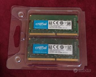 Ram Crucial 32 GB (2x16) DDR4 2666 SODIMM LAPTOP