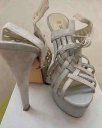 Sandali Tulipano tacco alto intrecciati num.36