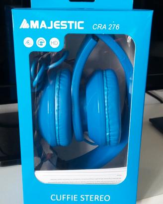 Cuffie Stereo Majestic CRA 276 blu calcio Napoli