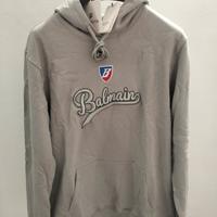 Felpa Balmain grigia con logo taglia XL.