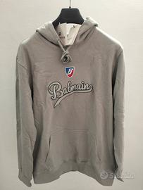 Felpa Balmain grigia con logo taglia XL.