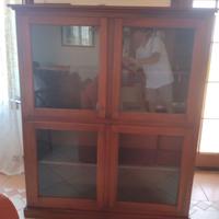 Cristalliera in legno e cristallo