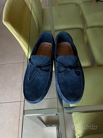 Mocassini uomo scamosciati blu scuro