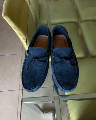 Mocassini uomo scamosciati blu scuro