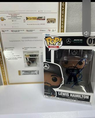 Funko pop Lewis Hamilton autografato con COA 