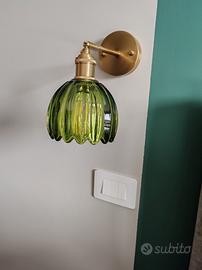 Applique in vetro Freya Lotus Verde e Oro