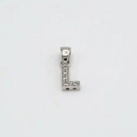 Ciondolo iniziale "L" oro(GOLD) bianco 18kt A.12