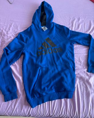 Felpa blu adidas taglia XL con cappuccio