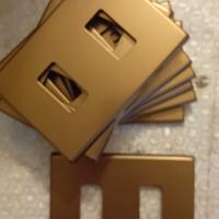 copri prese in ottone  doppia presa 