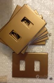 copri prese in ottone  doppia presa 