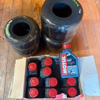 Gomme kart nuove + Motul Kart 10lt