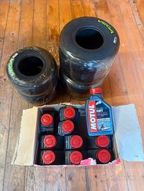 Gomme kart nuove + Motul Kart 10lt
