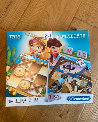 Clementoni gioco 2 in 1. Impiccato piú tris