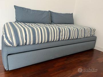 Letto singolo con rete estraibile con materasso