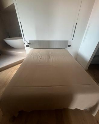 Letto matrimoniale + rete e materasso 160x200