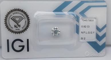 Diamante Naturale CERTIFICATO IGI 0,92CT