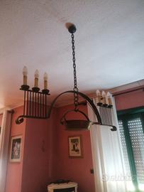 lampadario in ferro battuto