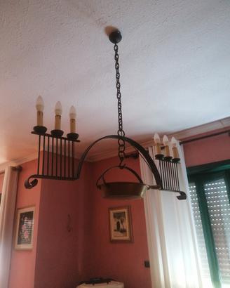 lampadario in ferro battuto