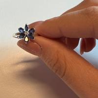 Anello fiore blu Pandora