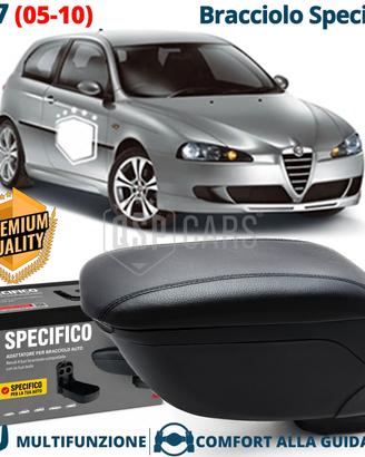 Bracciolo Per Alfa 147 SPECIFICO Poggia PELLE-PU