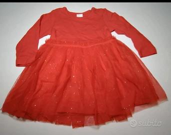Abito rosso. Bambina. 74 cm - 9-12 mesi