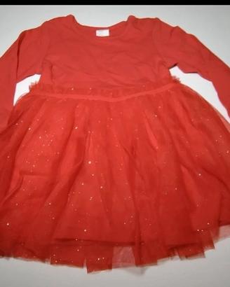 Abito rosso. Bambina. 74 cm - 9-12 mesi