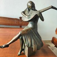 SCULTURA BRONZO - FERNANDO REGAZZO - RAGAZZA LIUTO