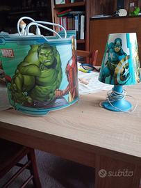lampadario e abajtour per ragazzi Avengers